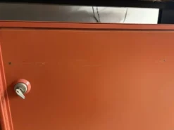 Enfilade en Métal Orange par Ettore Sottsass pour Olivetti, Italie, 19