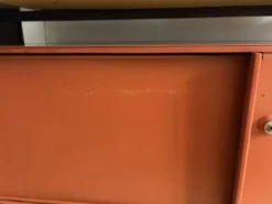 Enfilade en Métal Orange par Ettore Sottsass pour Olivetti, Italie, 19