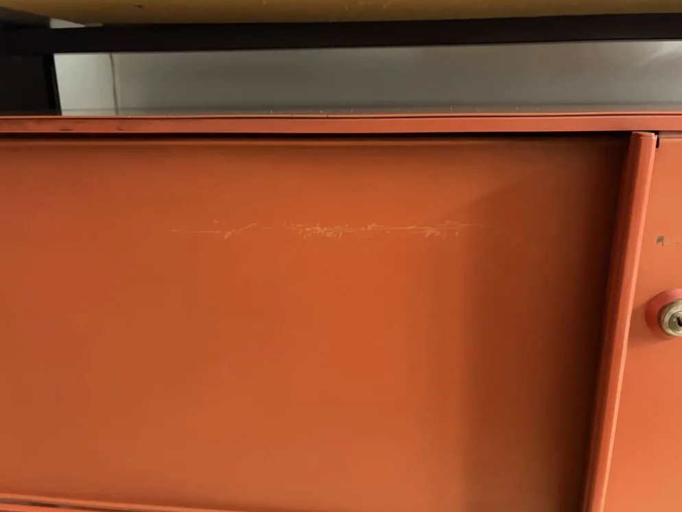 Enfilade en Métal Orange par Ettore Sottsass pour Olivetti, Italie, 19