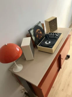 Enfilade en Métal Orange par Ettore Sottsass pour Olivetti, Italie, 19