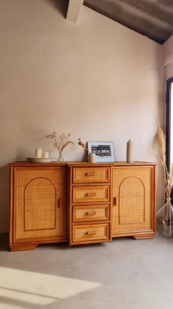 Enfilade en rotin, circa années 70
