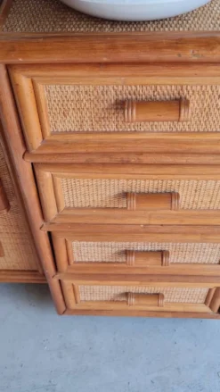 Enfilade en rotin, circa années 70