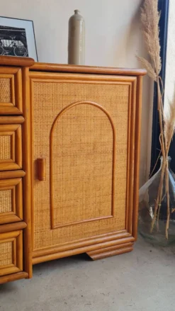 Enfilade en rotin, circa années 70