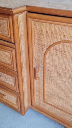 Enfilade en rotin, circa années 70
