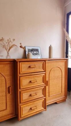 Enfilade en rotin, circa années 70
