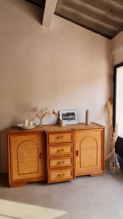Enfilade en rotin, circa années 70