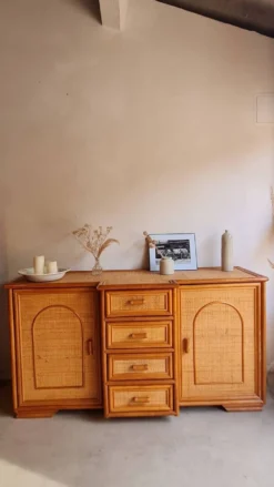 Enfilade en rotin, circa années 70