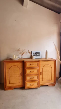 Enfilade en rotin, circa années 70