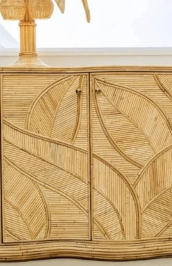 Enfilade « feuilles » en rotin