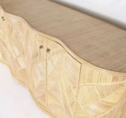 Enfilade « feuilles » en rotin