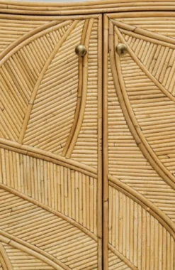 Enfilade « feuilles » en rotin