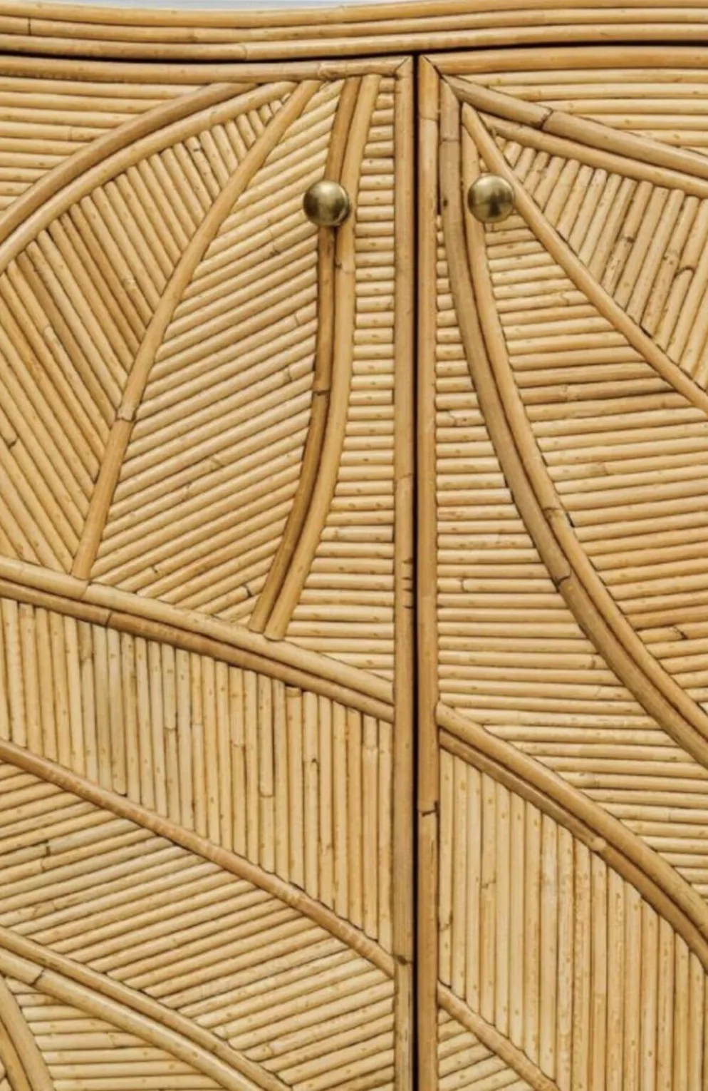 Enfilade « feuilles » en rotin