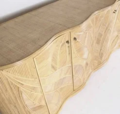 Enfilade « feuilles » en rotin