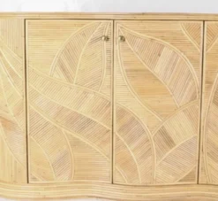 Enfilade « feuilles » en rotin