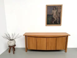 Enfilade galbée Maison Regain en orme massif, 1970