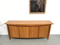 Enfilade galbée Maison Regain en orme massif, 1970