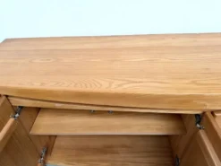 Enfilade galbée Maison Regain en orme massif, 1970