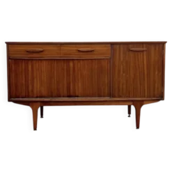 Enfilade Jentique en teck — 1 porte, 2 tiroirs & abattant bar, Angleterre années 50-60