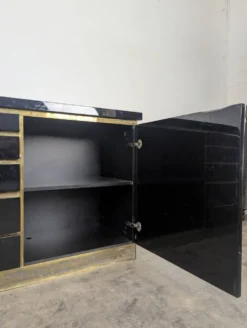 Enfilade laquée noire de Jean Claude Mahey