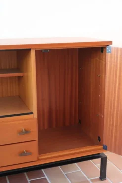 Enfilade Marcel Gascoin en teck, édition Alvéole, années 60
