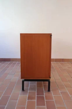 Enfilade Marcel Gascoin en teck, édition Alvéole, années 60