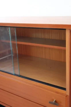 Enfilade Marcel Gascoin en teck, édition Alvéole, années 60
