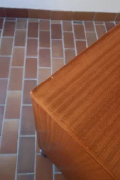 Enfilade Marcel Gascoin en teck, édition Alvéole, années 60