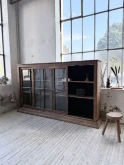Enfilade meuble de métier XXL portes vitrées