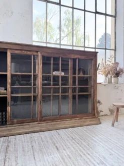Enfilade meuble de métier XXL portes vitrées