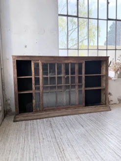Enfilade meuble de métier XXL portes vitrées