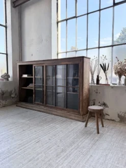 Enfilade meuble de métier XXL portes vitrées