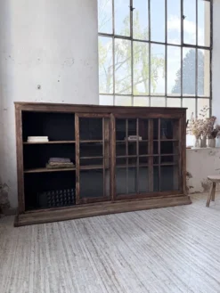 Enfilade meuble de métier XXL portes vitrées