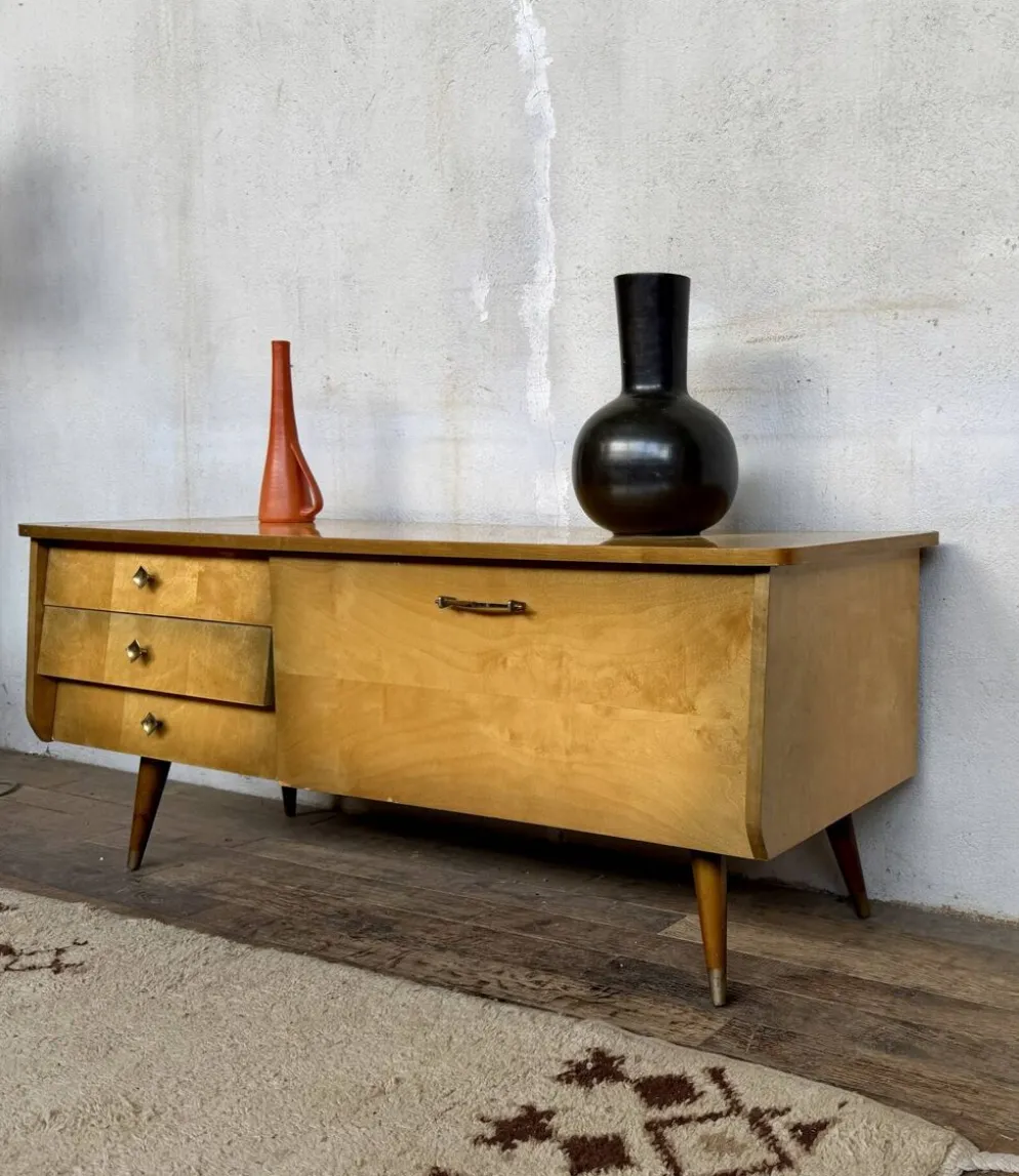 Enfilade meuble tv vintage look scandinave