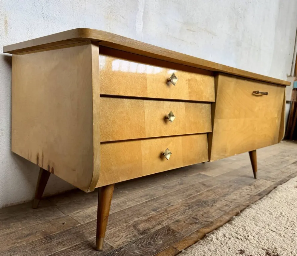 Enfilade meuble tv vintage look scandinave