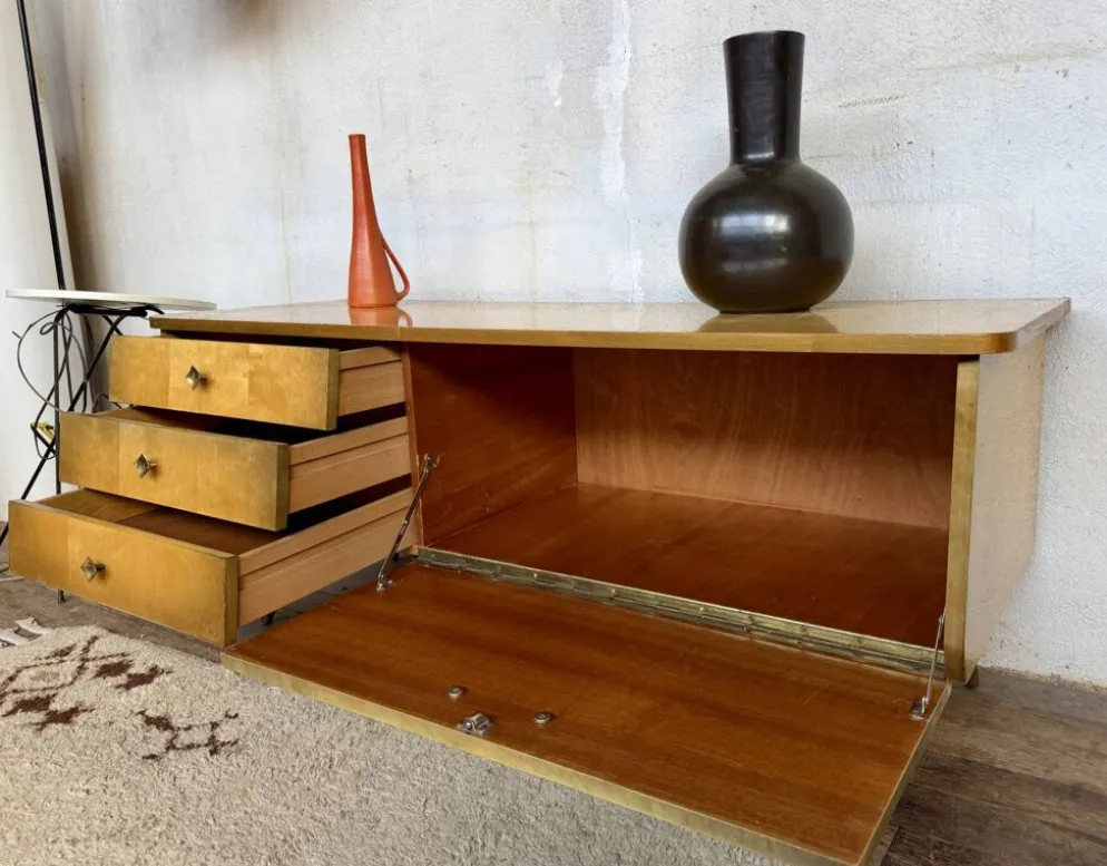 Enfilade meuble tv vintage look scandinave