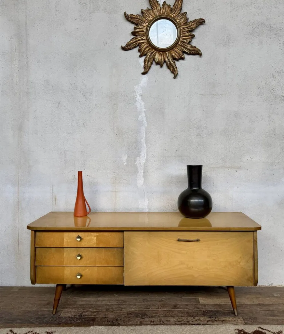 Enfilade meuble tv vintage look scandinave