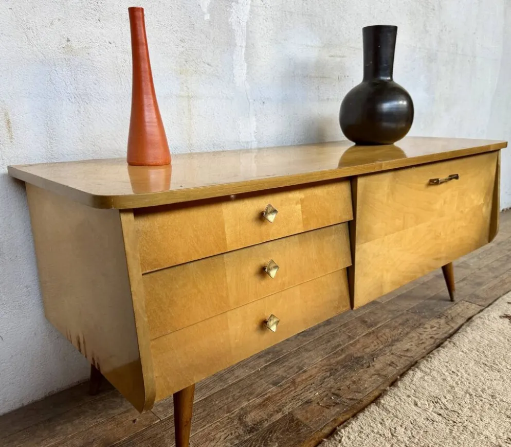 Enfilade meuble tv vintage look scandinave