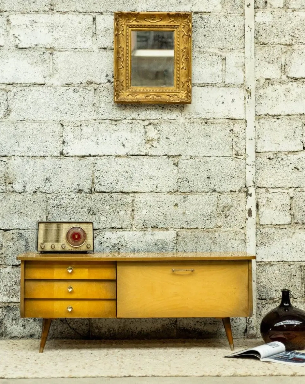 Enfilade meuble tv vintage look scandinave