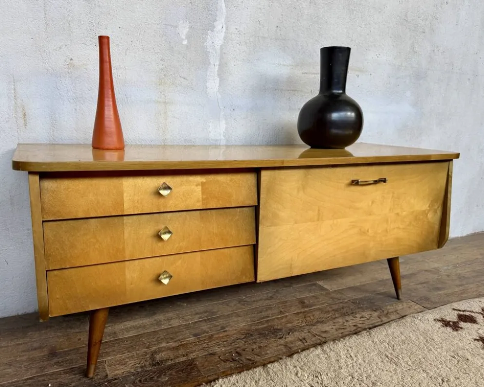 Enfilade meuble tv vintage look scandinave