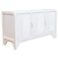 Enfilade Mid-Century Pencil Reed / en rotin, costal design des années 80.