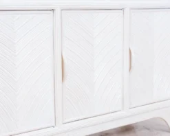 Enfilade Mid-Century Pencil Reed / en rotin, costal design des années 80.