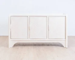 Enfilade Mid-Century Pencil Reed / en rotin, costal design des années 80.