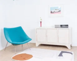 Enfilade Mid-Century Pencil Reed / en rotin, costal design des années 80.