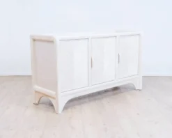 Enfilade Mid-Century Pencil Reed / en rotin, costal design des années 80.