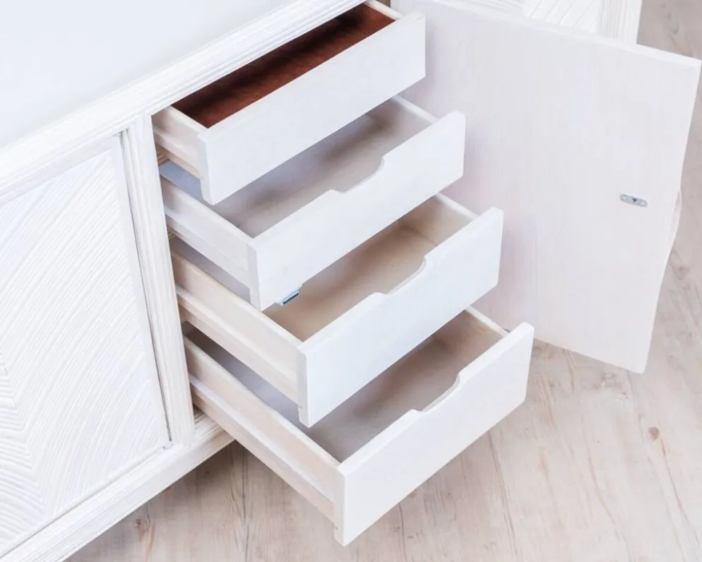 Enfilade Mid-Century Pencil Reed / en rotin, costal design des années 80.