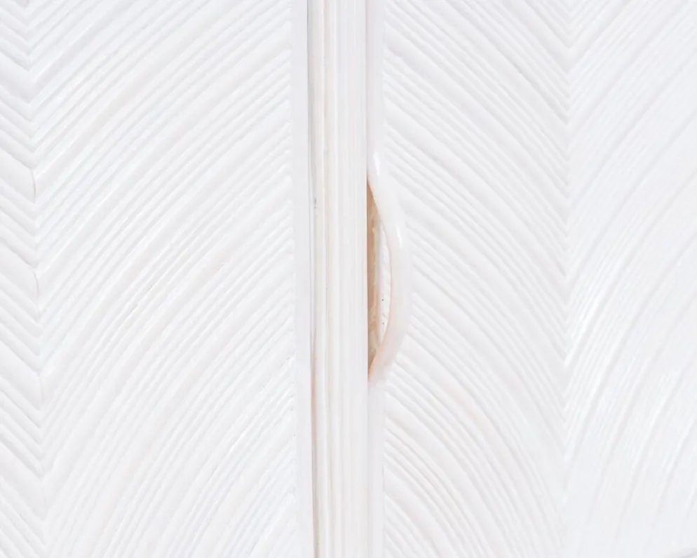 Enfilade Mid-Century Pencil Reed / en rotin, costal design des années 80.