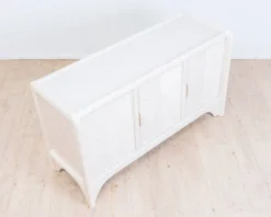 Enfilade Mid-Century Pencil Reed / en rotin, costal design des années 80.