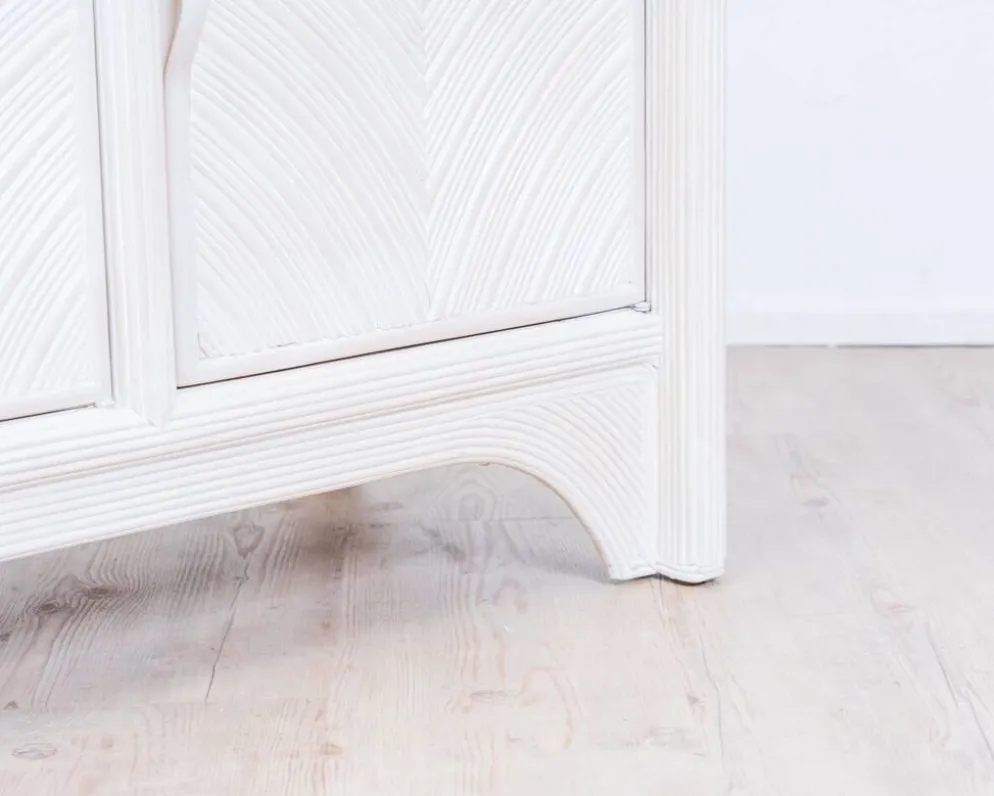 Enfilade Mid-Century Pencil Reed / en rotin, costal design des années 80.