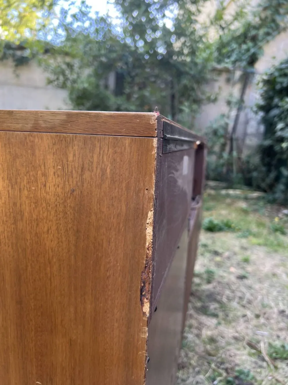 Enfilade mid-century tourne disque / meuble à vinyles