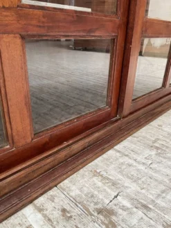 Enfilade portes coulissantes vitrées acajou